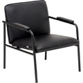 Poltrona in Ecopelle con Struttura in Ferro Design Moderno Nera 78 x
