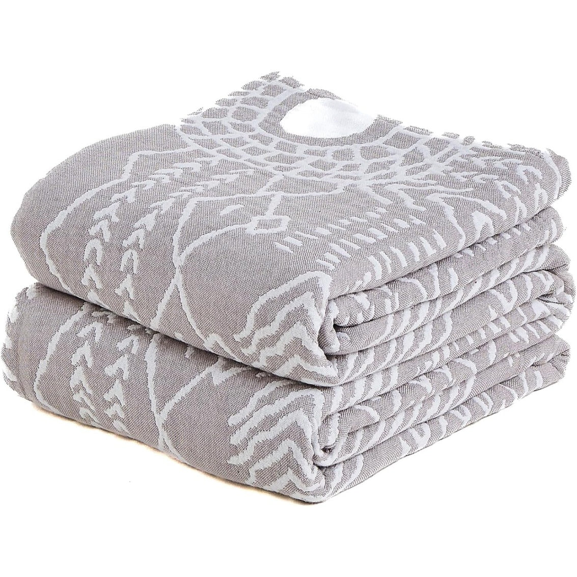 Coperta Double Face in Mussola di Cotone 150 ¡Á 200 cm per Divani Poltrone e Letti Gri