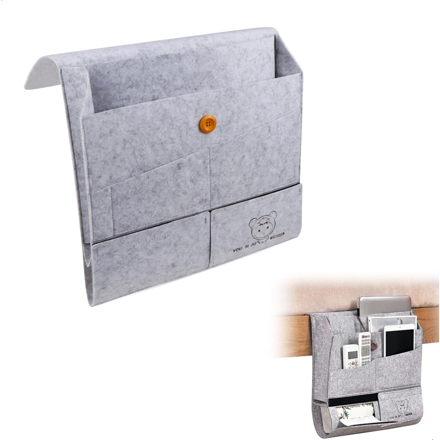 Organizer in Feltro da Bracciolo con Tasche Porta Telecomando Libri e Cellul