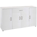 Com¨° Moderno con Ante in Legno Laminato Bianco 118 x